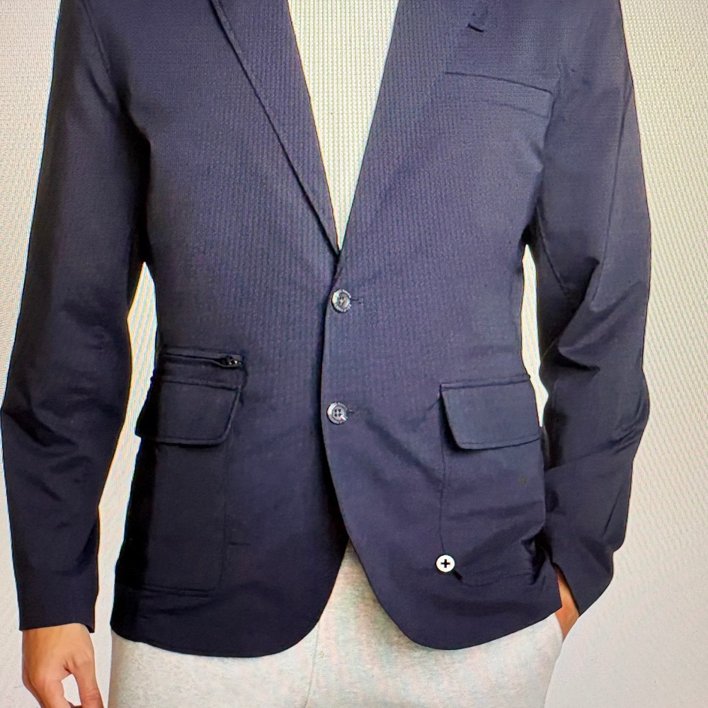 Eddie Bauer Men's Ultimate Voyager Travel Blazer never worn, Sz 42R, Navy